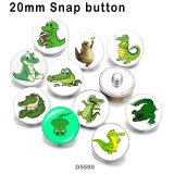 10pcs/lot  Cartoon  crocodile  glass picture printing products of various sizes  Fridge magnet cabochon