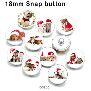 10pcs/lot  Christmas  Cat Dog  glass picture printing products of various sizes  Fridge magnet cabochon