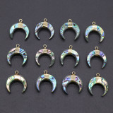 Abalone shell gilt crescent pendant shell C-shaped diy necklace accessories