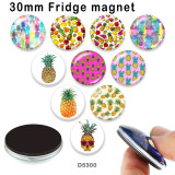 10pcs/lot  pineapple  glass picture printing products of various sizes  Fridge magnet cabochon