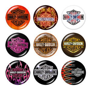 Painted metal 20mm snap buttons charms  Harley Motors car Print