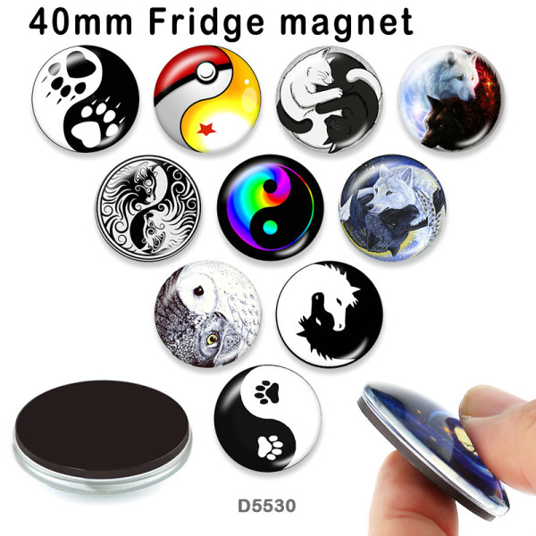 10pcs/lot  Tai Chi  glass picture printing products of various sizes  Fridge magnet cabochon