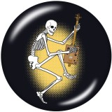 20MM  Halloween  Music  skull  Print  glass  snaps buttons