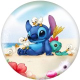 20MM  Cartoon  Ohana   Print   glass  snaps buttons