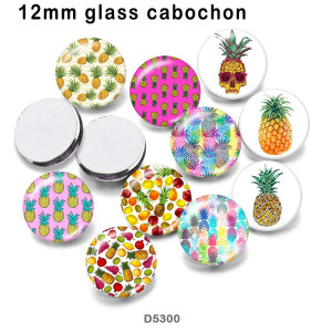 10pcs/lot  pineapple  glass picture printing products of various sizes  Fridge magnet cabochon