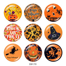 20MM  Halloween   Print   glass  snaps buttons