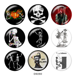 20MM Halloween   Print   glass  snaps buttons