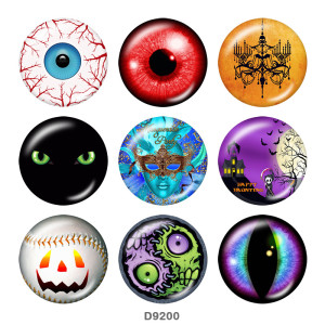 20MM  Halloween  eye  Print   glass  snaps buttons