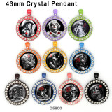 10pcs/lot  skull  glass picture printing products of various sizes  Fridge magnet cabochon