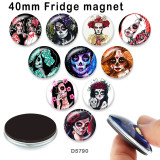 10pcs/lot  skull  glass picture printing products of various sizes  Fridge magnet cabochon
