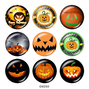 20MM Halloween  skull  Print   glass  snaps buttons