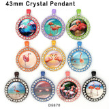 10pcs/lot   Flamingo   glass picture printing products of various sizes  Fridge magnet cabochon Beach Ocean