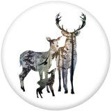 20MM  Deer  Print   glass  snaps buttons