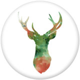 20MM  Deer  Print   glass  snaps buttons