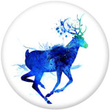 20MM  Deer  Print   glass  snaps buttons