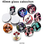 10pcs/lot  skull  glass picture printing products of various sizes  Fridge magnet cabochon