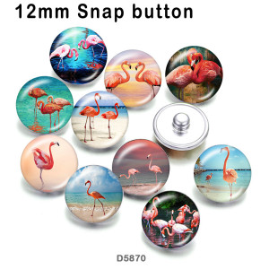 10pcs/lot   Flamingo   glass picture printing products of various sizes  Fridge magnet cabochon Beach Ocean