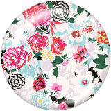 20MM  Flower  Butterfly  Print   glass  snaps buttons