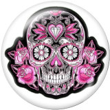 20MM  Halloween  skull  Print   glass  snaps buttons