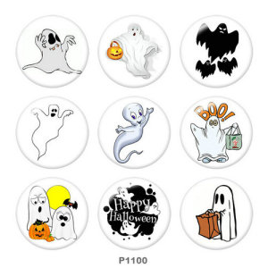 20MM  Halloween  Print   glass  snaps buttons