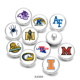 20MM  NCAA School Team  Print  glass  snaps buttons