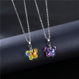 Stainless Steel Necklace Butterfly Crystal Necklace Stainless Steel  50CM Chain