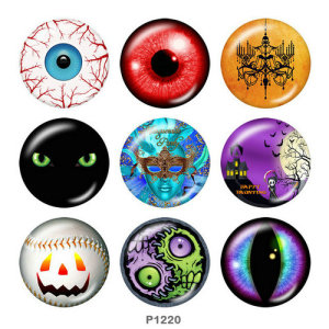 20MM  Halloween eye Print   glass  snaps buttons