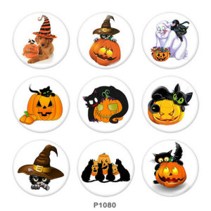 20MM  Halloween  Print   glass  snaps buttons