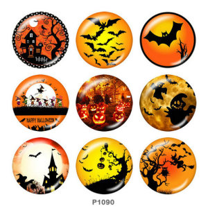 20MM  Halloween  Print   glass  snaps buttons