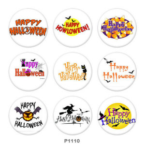 20MM  Halloween  Print   glass  snaps buttons