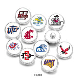 20MM  NCAA School Team  Print   glass  snaps buttons