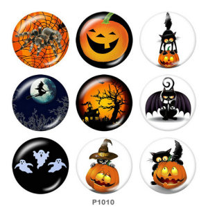 20MM  Halloween  Print   glass  snaps buttons