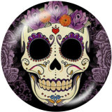 20MM  Halloween  skull  Print   glass  snaps buttons