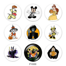 20MM  Halloween  Print   glass  snaps buttons