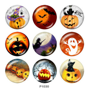 20MM  Halloween  Print   glass  snaps buttons