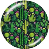 20MM Beach  lemon  cactus  Print   glass  snaps buttons