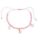 White shell pink soft pottery anklet bracelet environmental protection fashion cord