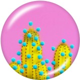 20MM Beach  lemon  cactus  Print   glass  snaps buttons