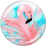 20MM  Unicorn  Flamingo  Print   glass  snaps buttons