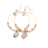 Conch Eco-friendly Soft Pottery Crystal Bead Hook Earrings