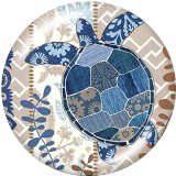 20MM  Beach Ocean  sea turtle   Print   glass  snaps buttons