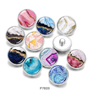 20MM  Pattern Print   glass  snaps buttons