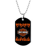 17 styles Stainless steel printing pattern Harley motorcycle army brand 60CM chain necklace 49mmX28mm