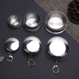 Outdoor cup Stainless steel portable travel cup Telescopic folding cup Folding cup with key ring