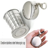 Outdoor cup Stainless steel portable travel cup Telescopic folding cup Folding cup with key ring