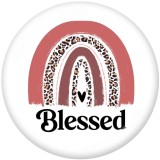 20MM  Be Kind  Blessed  Print   glass  snaps buttons