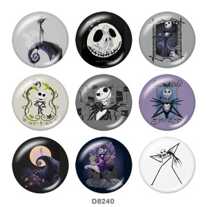 20MM  Halloween  Print   glass  snaps buttons