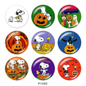 20MM  Halloween   Print   glass  snaps buttons