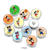 20MM  Cartoon  pattern  Print   glass  snaps buttons