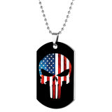 20 styles Stainless steel printing pattern Flag team cartoon movie army brand 60CM chain necklace 49mmX28mm